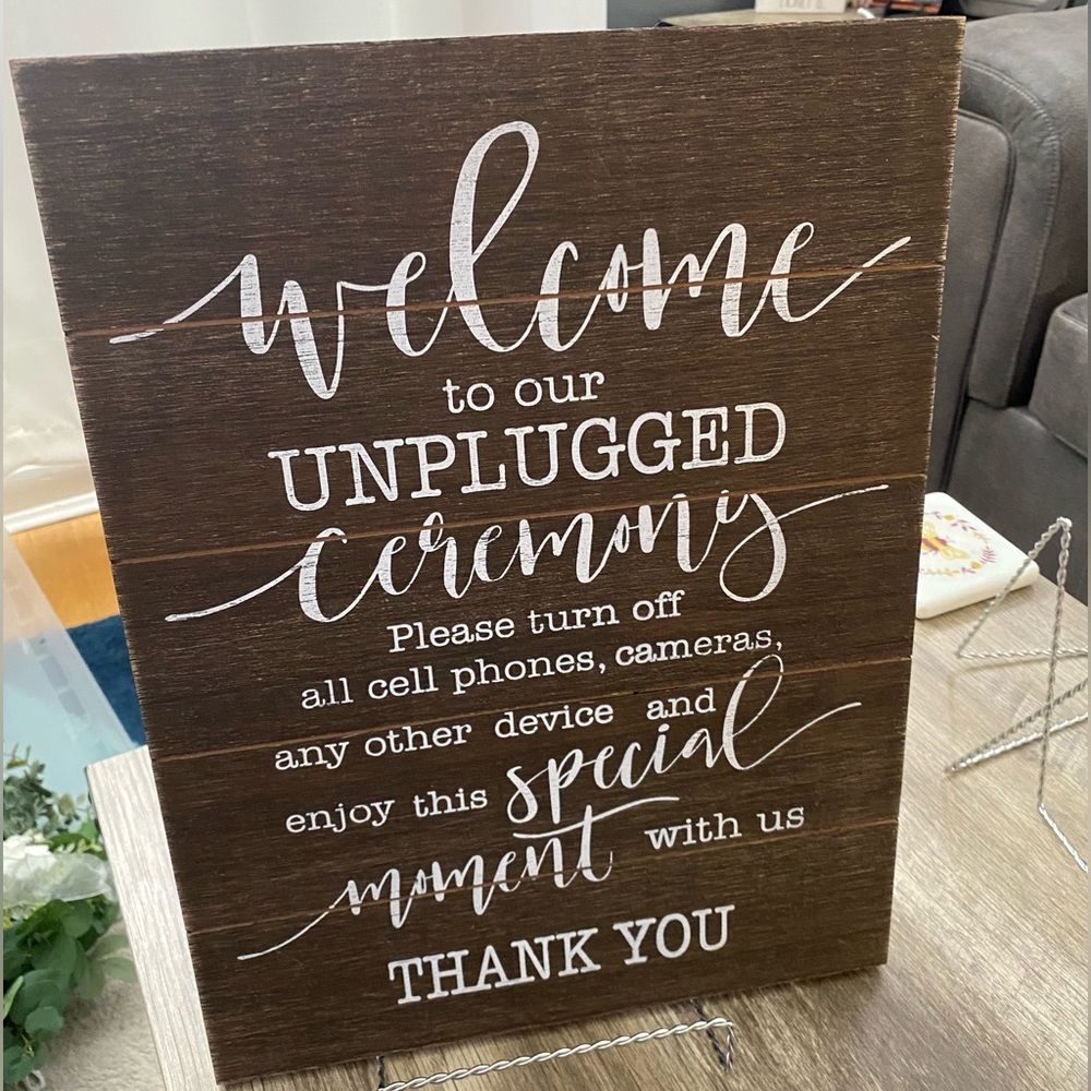 “Unplugged Ceremony” Sign